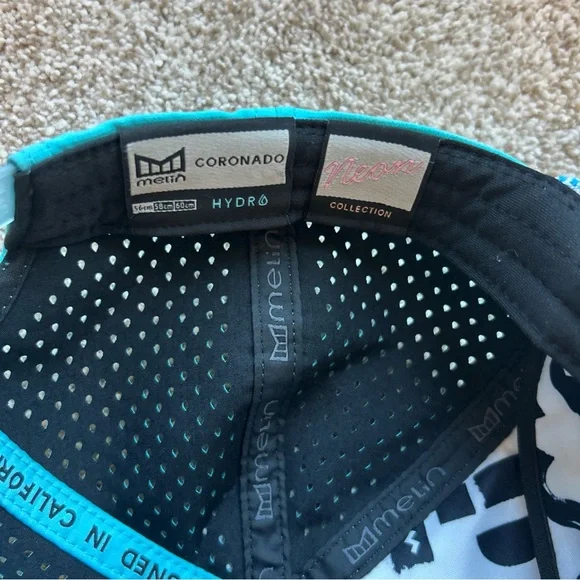 Melin Coronado Splash Hydro Neon Blue Flamingo Snapback Hat Good Vibes 56-60cm - Picture 13 of 15